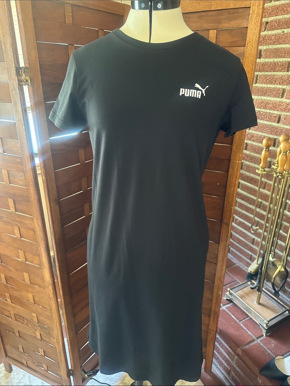 Puma Black Logo Midi T-Shirt Dress